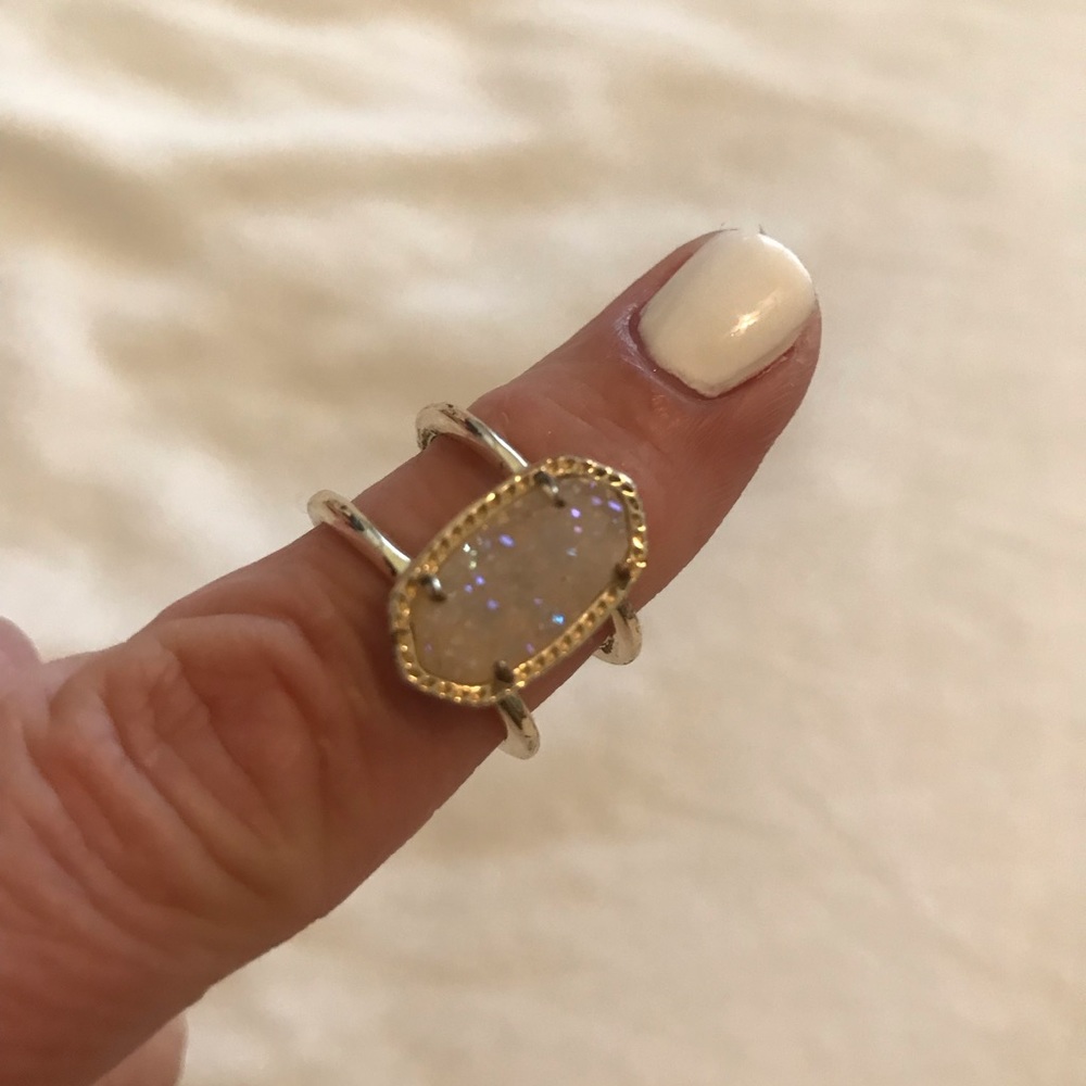 Kendra Scott Elsye gold ring In Iridescent Drusy